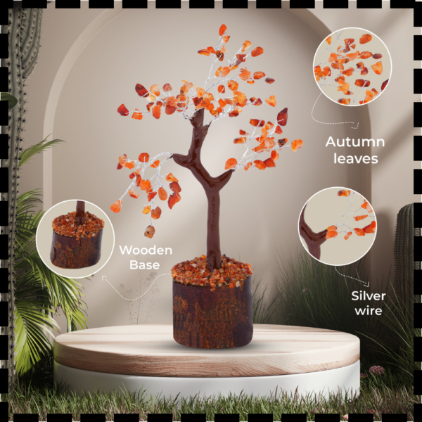 Red Aventurine Crystal Tree – 100 Beads Gemstone Bonsai | Healing Tree for Home Décor, Vastu Energy & Reiki Practices | Brings Positive Vibes, Confidence & Vitality to Any Space.